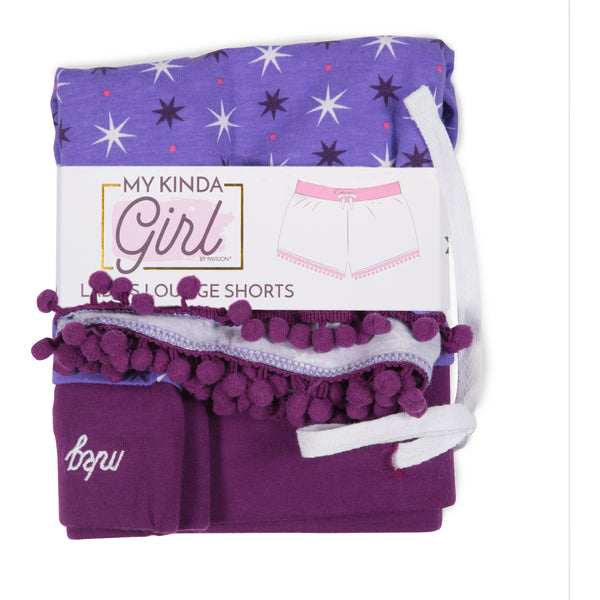 Pavilion Gift Company Party Girl S Purple Ladies Lounge Shorts
