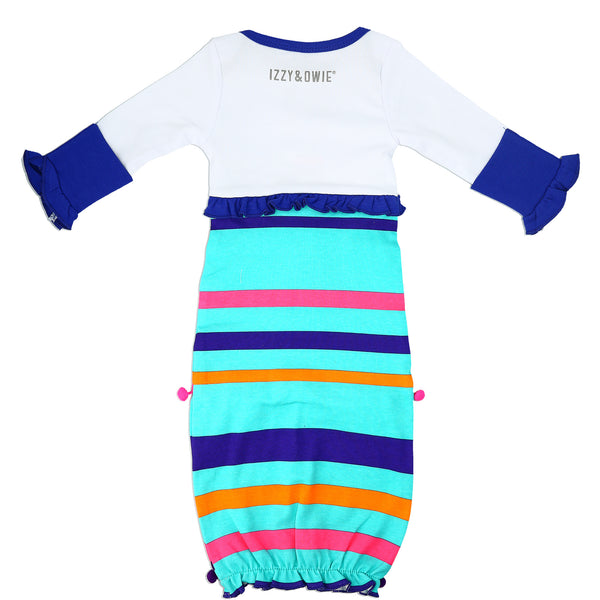 Pavilion Gift Company Party Llama 0-3 Months Gown With Mitten Cuffs