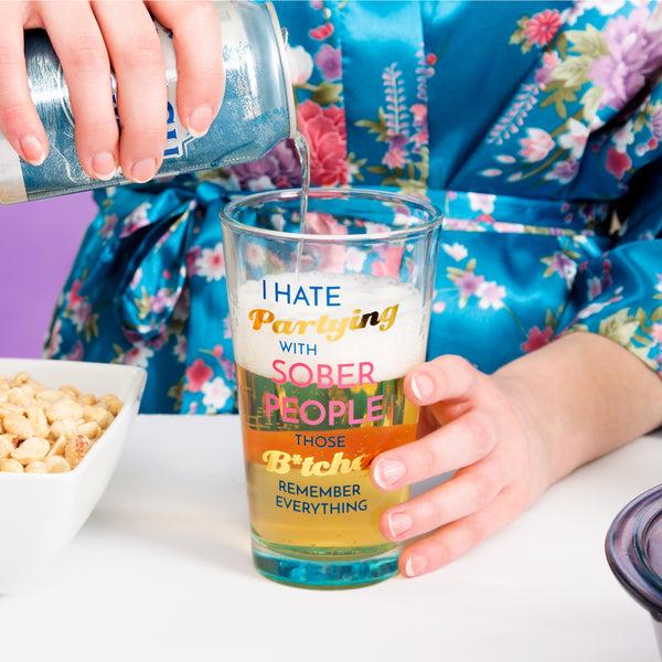 Pavilion Gift Company Partying 16 Oz Pint Glass Tumbler