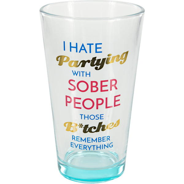 Pavilion Gift Company Partying 16 Oz Pint Glass Tumbler