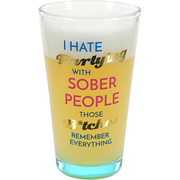 pavilion gift company Partying 16 oz Pint Glass Tumbler