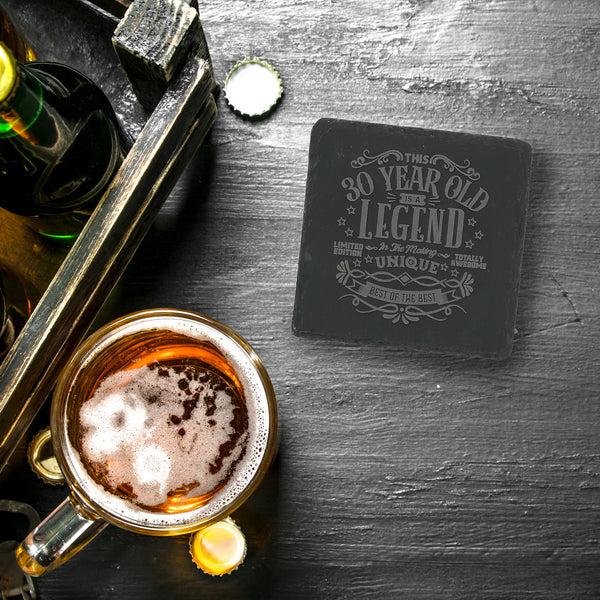 Pavilion Gift Company 30 Years 4" Slate Coaster