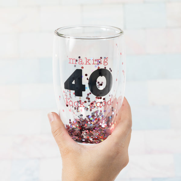Pavilion Gift Company 40 14 Oz Double-Walled Glass