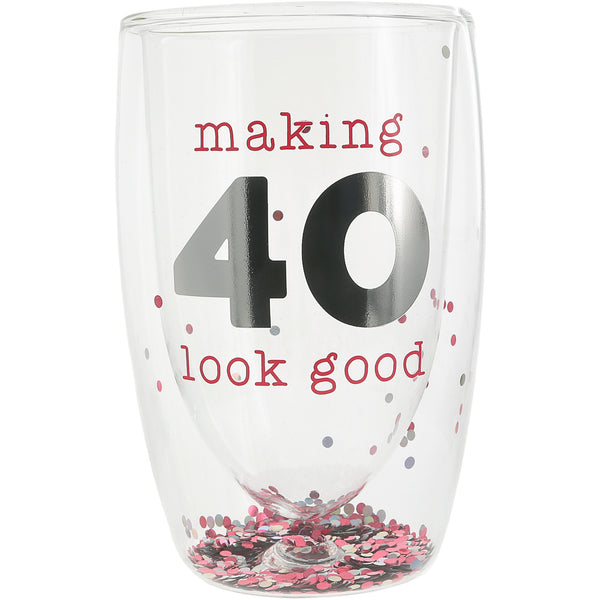 pavilion gift company 40 14 oz Double-Walled Glass