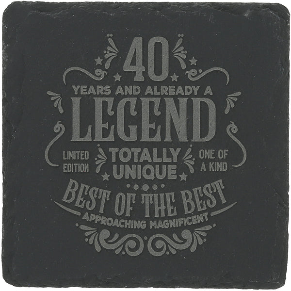 pavilion gift company 40 Years 4" Slate Coaster