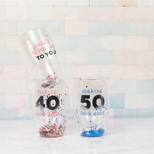 Pavilion Gift Company 50 14 Oz Double-Walled Glass