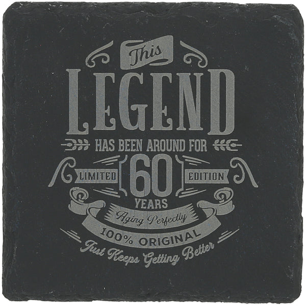 pavilion gift company 60 Years 4" Slate Coaster