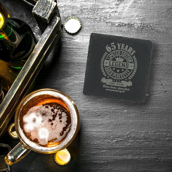 Pavilion Gift Company 65 Years 4" Slate Coaster