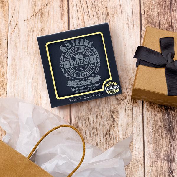 Pavilion Gift Company 65 Years 4" Slate Coaster