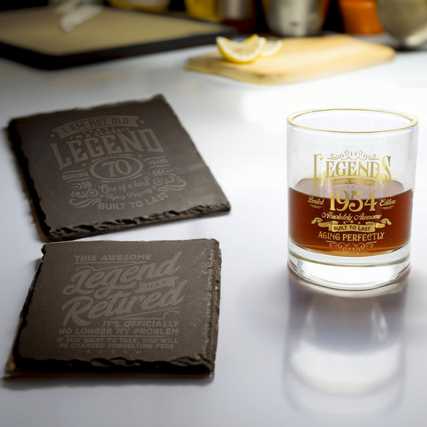 Pavilion Gift Company 70 Years 4" Slate Coaster