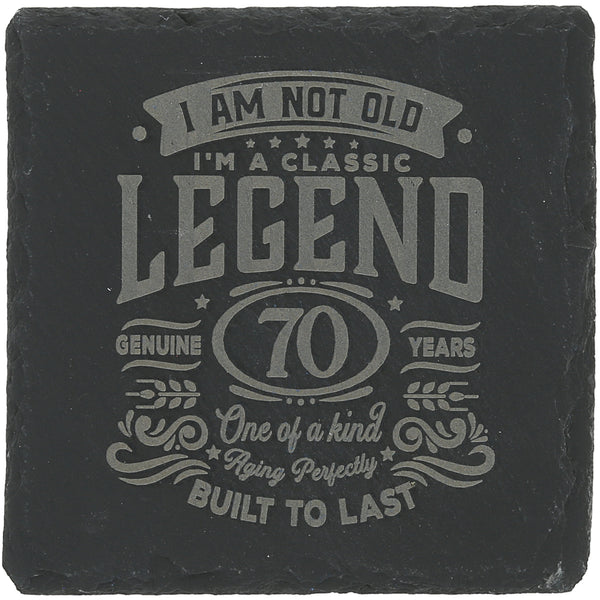 pavilion gift company 70 Years 4" Slate Coaster