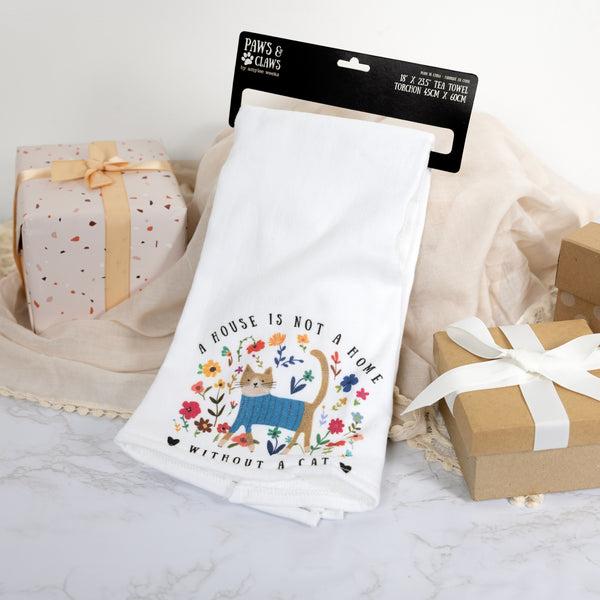 Pavilion Gift Company A Cat 100% Cotton Tea Towel