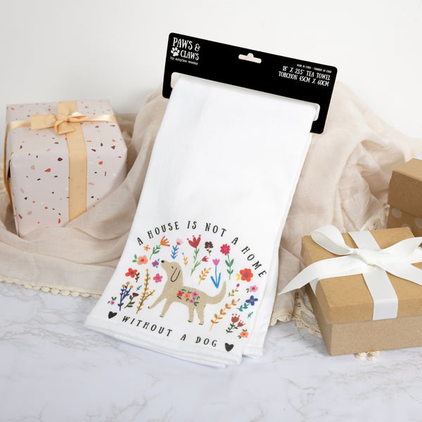 Pavilion Gift Company A Dog 100% Cotton Tea Towel