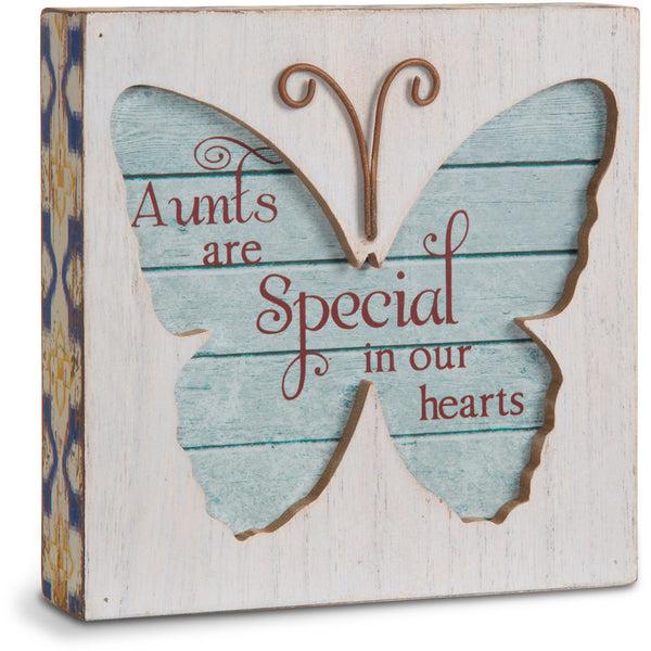 pavilion gift company Aunt 4.5" Butterfly Plaque