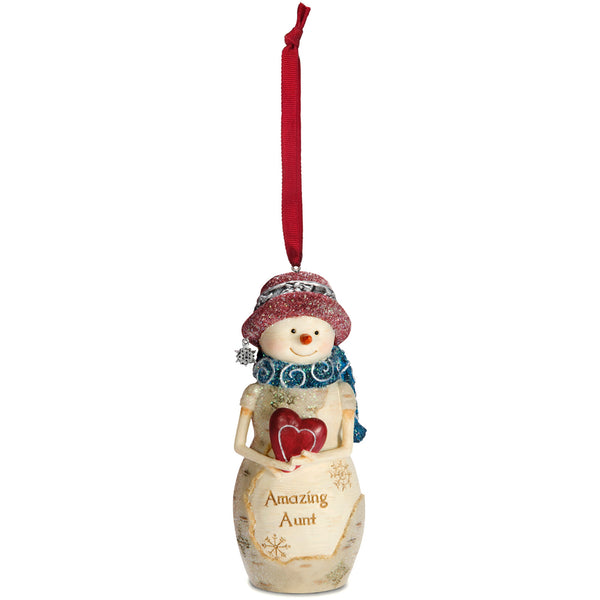 pavilion gift company Aunt 4" Snowwoman Ornament