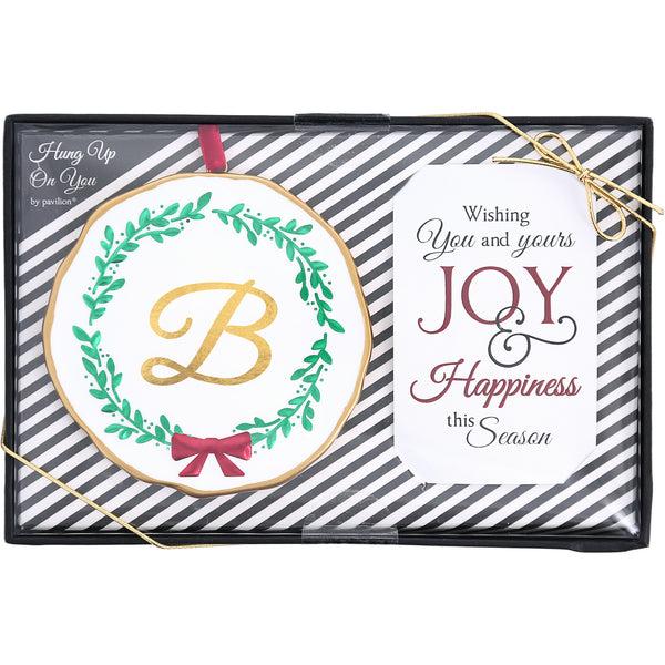 pavilion gift company B 4" Monogram Ornament