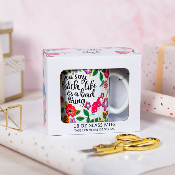 Pavilion Gift Company Bad Thing 18 Oz Glass Mug