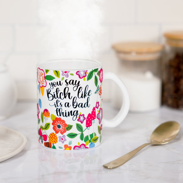 Pavilion Gift Company Bad Thing 18 Oz Glass Mug