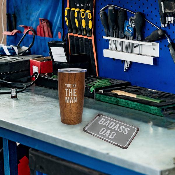 Pavilion Gift Company Badass Dad 6" X 4" Tin Plaque