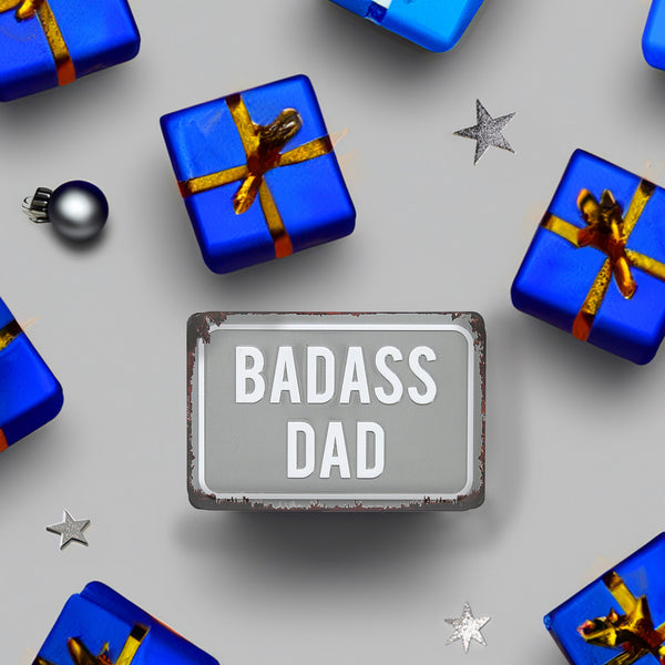 Pavilion Gift Company Badass Dad 6" X 4" Tin Plaque