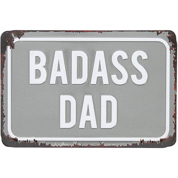 pavilion gift company Badass Dad 6" x 4" Tin Plaque