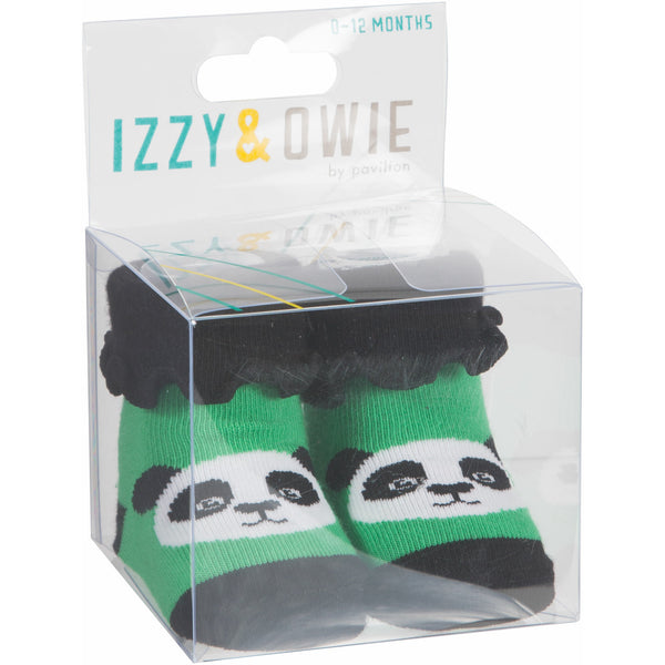 Pavilion Gift Company Bamboo Green Panda 0-12 Sock