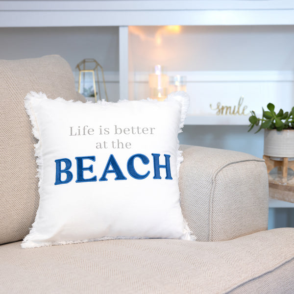Pavilion Gift Company Beach 18" Throw Pillow Cover