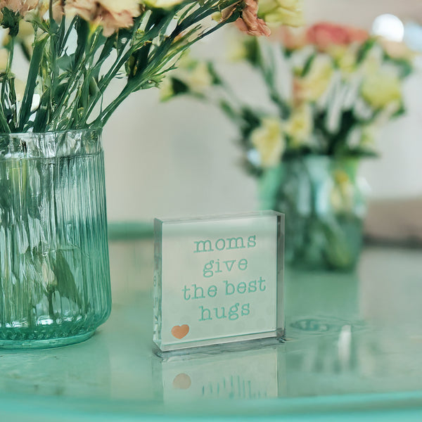 Pavilion Gift Company Best Hugs 3" X 3" Glass Plaque