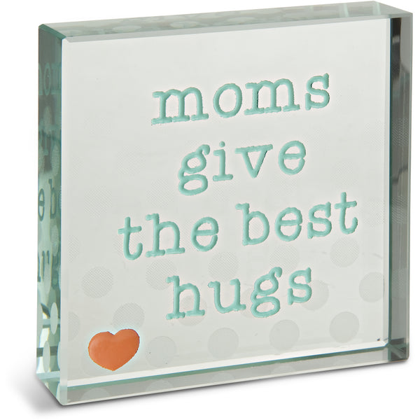 pavilion gift company Best Hugs 3" x 3" Glass Plaque