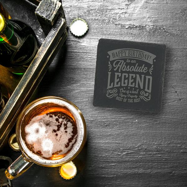 Pavilion Gift Company Birthday 4" Slate Coaster