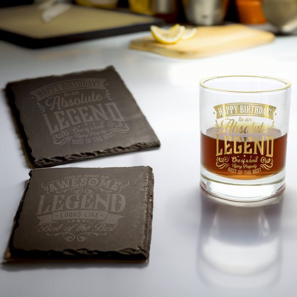 Pavilion Gift Company Birthday 4" Slate Coaster