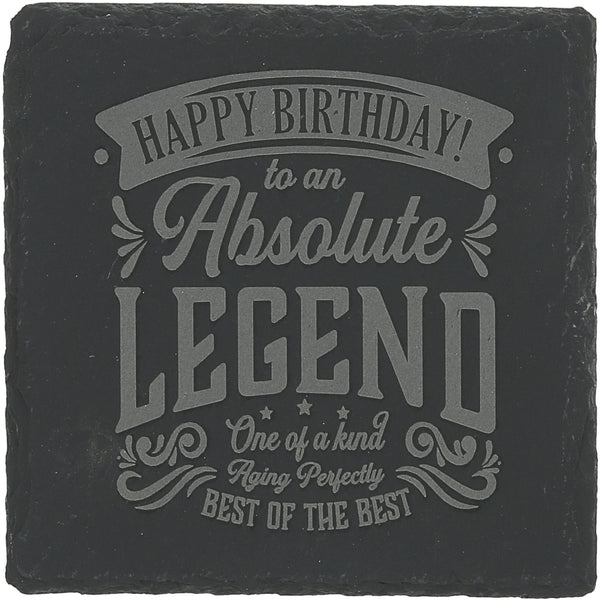 pavilion gift company Birthday 4" Slate Coaster
