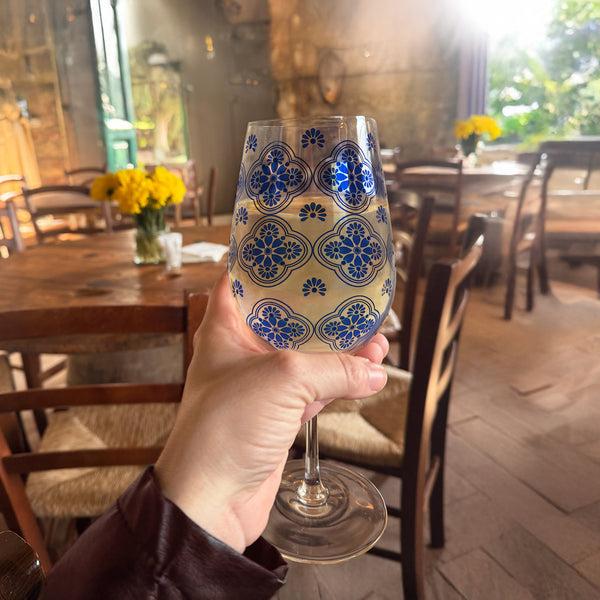 Pavilion Gift Company Blue 16 Oz Wine Glass