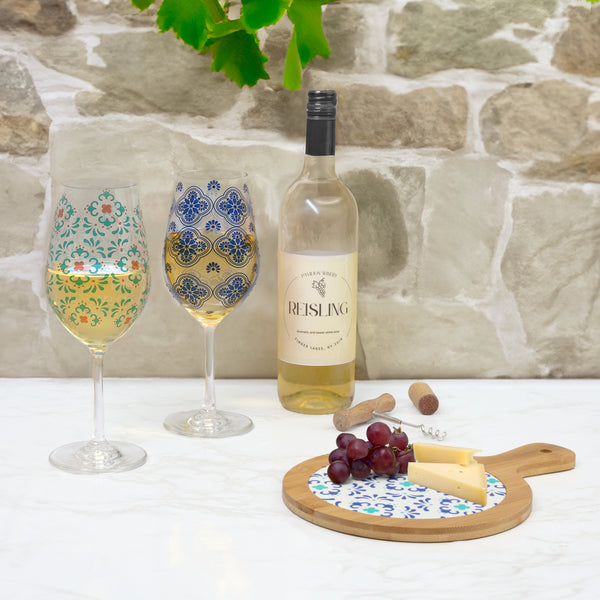 Pavilion Gift Company Blue 16 Oz Wine Glass