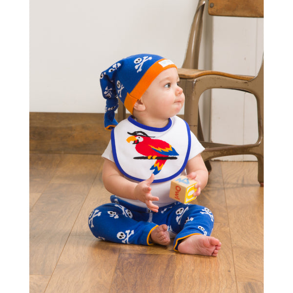 Pavilion Gift Company Blue Pirate Parrot Baby Bib