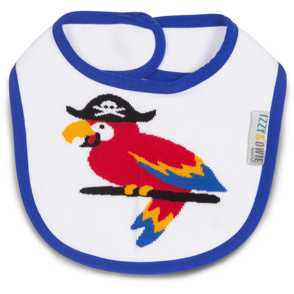 pavilion gift company Blue Pirate Parrot Baby Bib