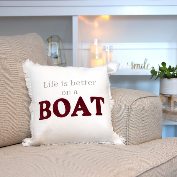 Pavilion Gift Company Boat 18" Throw Pillow Cover