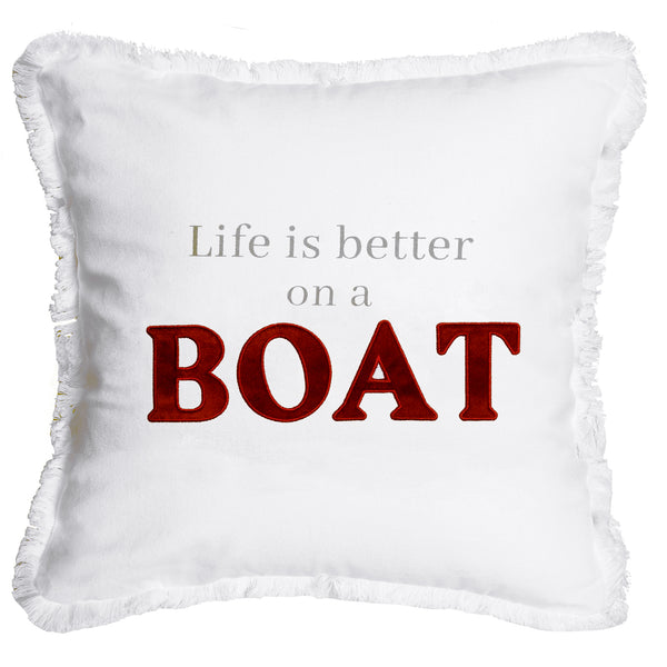 pavilion gift company Boat 18" Throw Pillow Cover