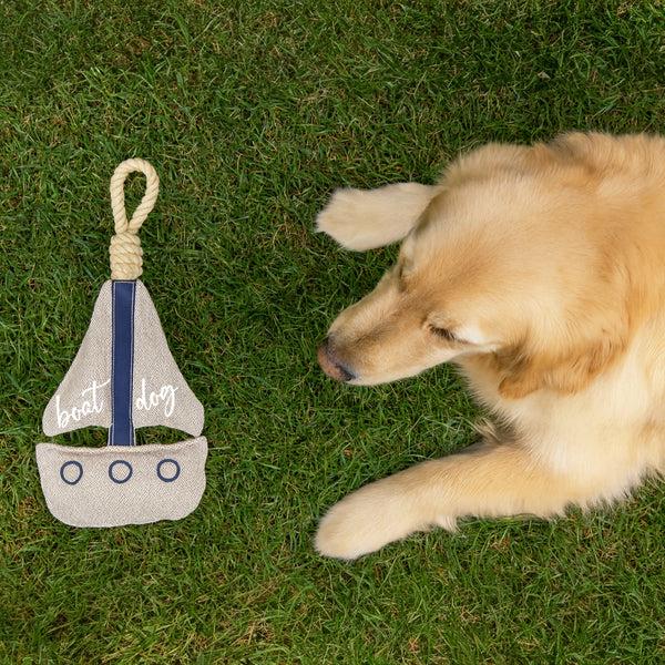 Pavilion Gift Company Boat Dog 15" Dog Toy On Rope