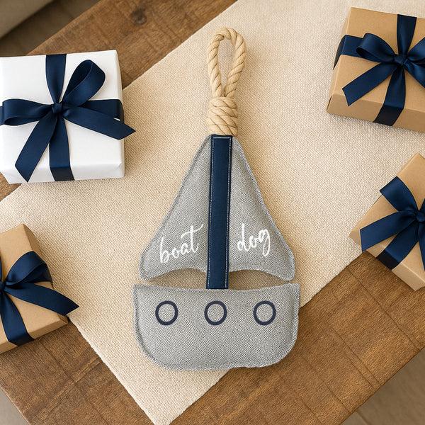 Pavilion Gift Company Boat Dog 15" Dog Toy On Rope