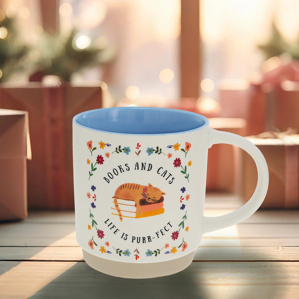 Pavilion Gift Company Books & Cats 18 Oz Mug