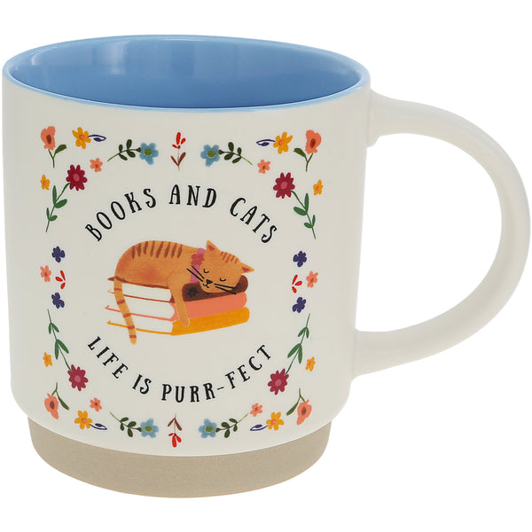 pavilion gift company Books & Cats 18 oz Mug