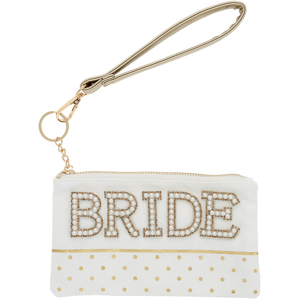 pavilion gift company Bride 8" x 5" Canvas Wristlet