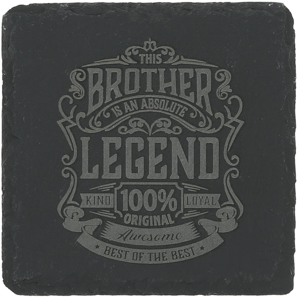 pavilion gift company Brother 4" Slate Coaster