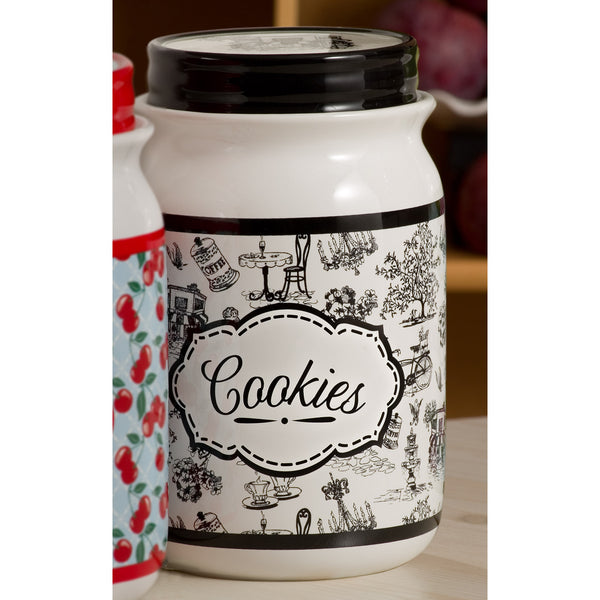 Pavilion Gift Company Cafe Toile 9" Cookie Jar