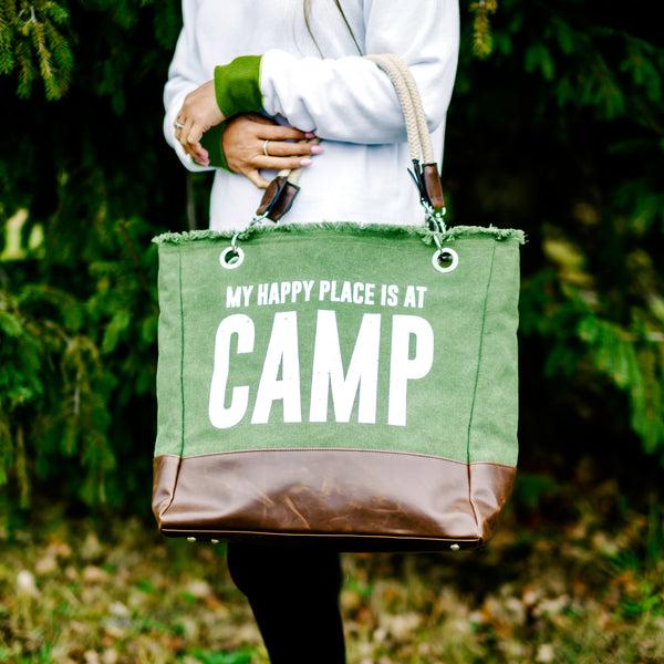 Pavilion Gift Company Camping 18" X 15" Canvas Tote