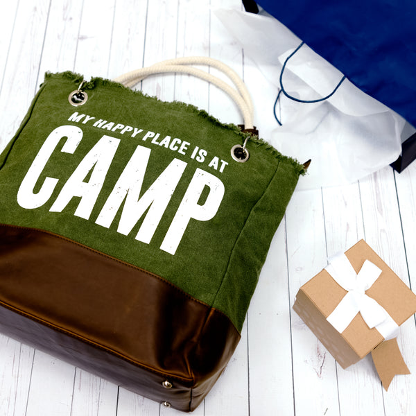 Pavilion Gift Company Camping 18" X 15" Canvas Tote