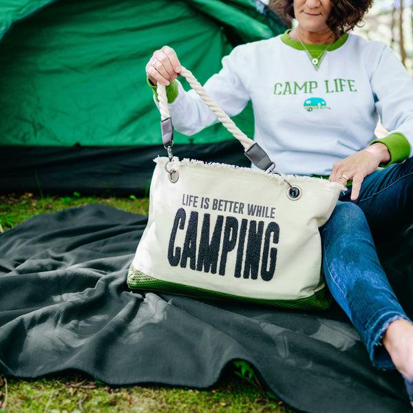 Pavilion Gift Company Camping 21" X 12" Canvas Tote