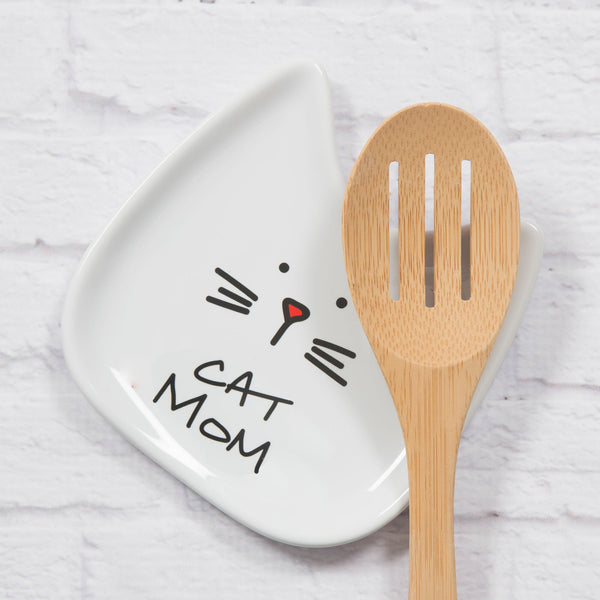 Pavilion Gift Company Cat Mom 5" Ceramic Spoon Rest