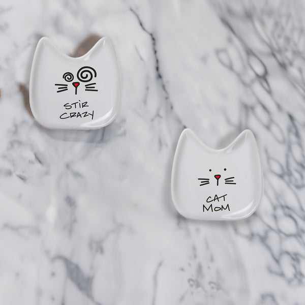 Pavilion Gift Company Cat Mom 5" Ceramic Spoon Rest